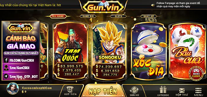 Hướng dẫn nạp và rút tiền trên trang web trò chơi Ga6789 - Ga6789